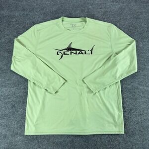 Denali Performance Fishing Shirt Mens Large Green Long Sleeve UPF 50+ Solar